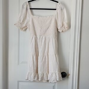 American Eagle Outfitters Cream Babydoll Dress